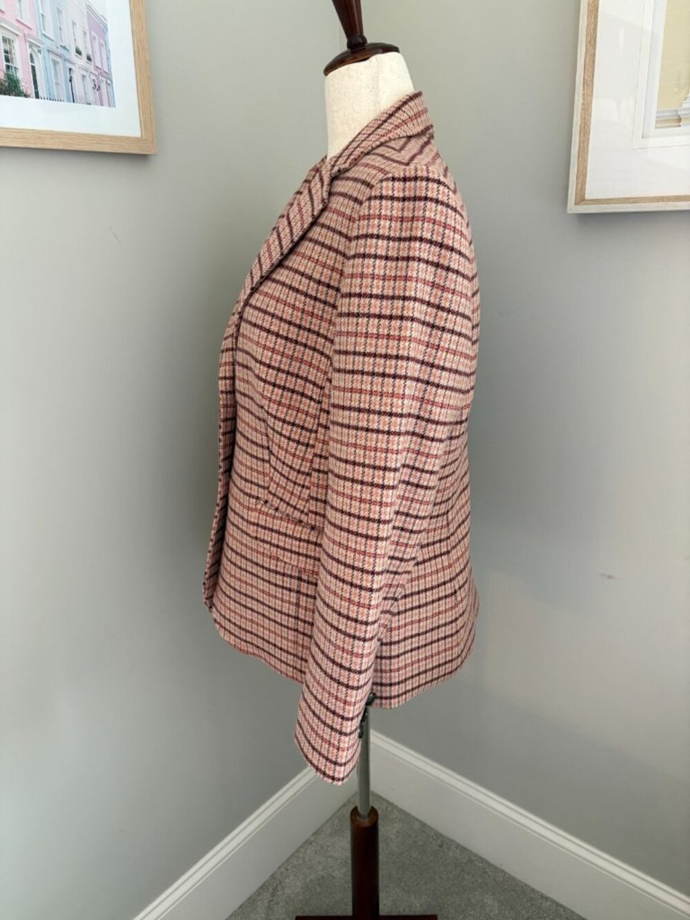 Talbots Wool Blend Plaid Blazer Size 12 Crest Button Lined Academic Equestrian - Picture 7 of 15